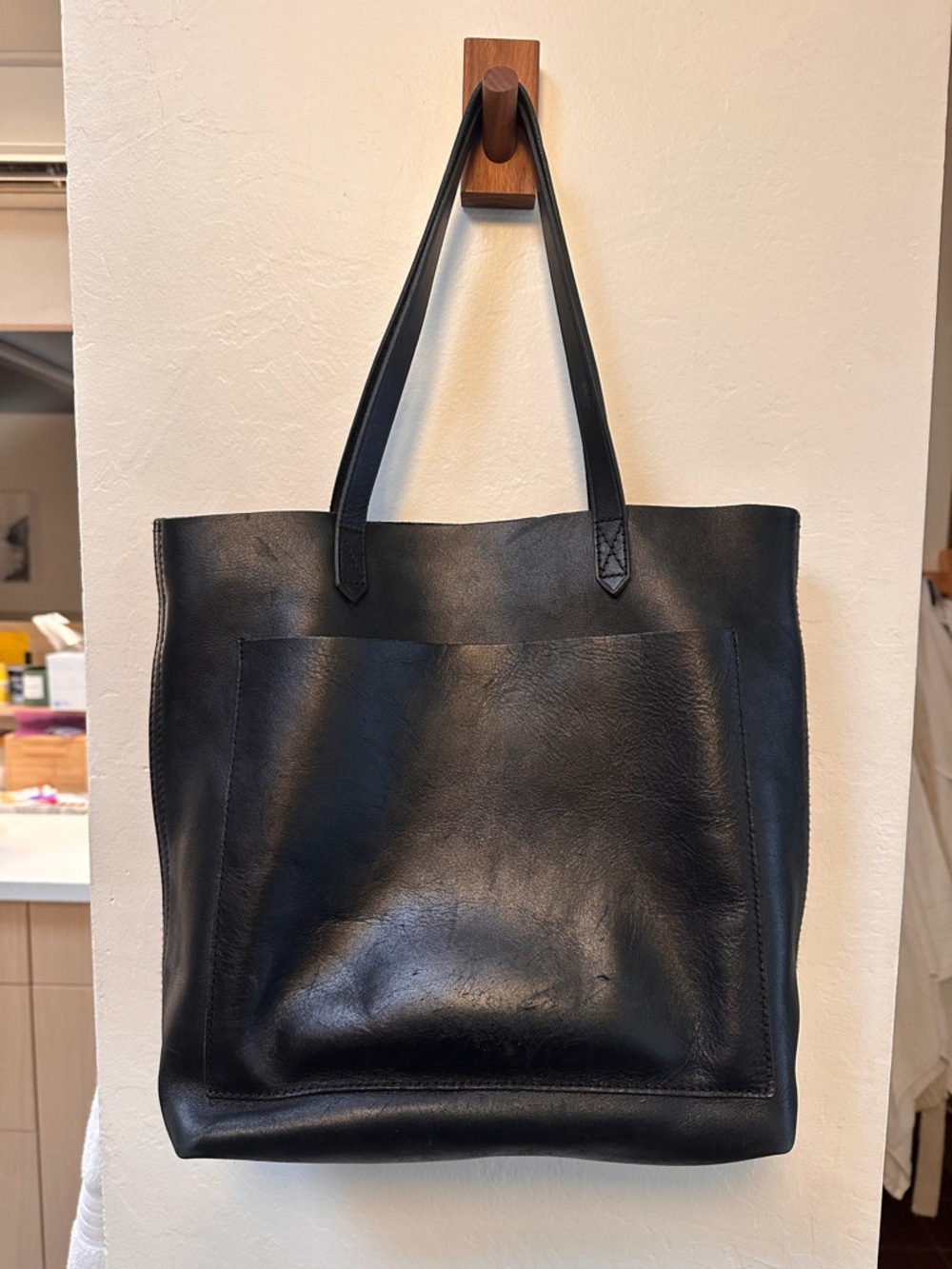Madewell Transport Tote Black Leather Bag